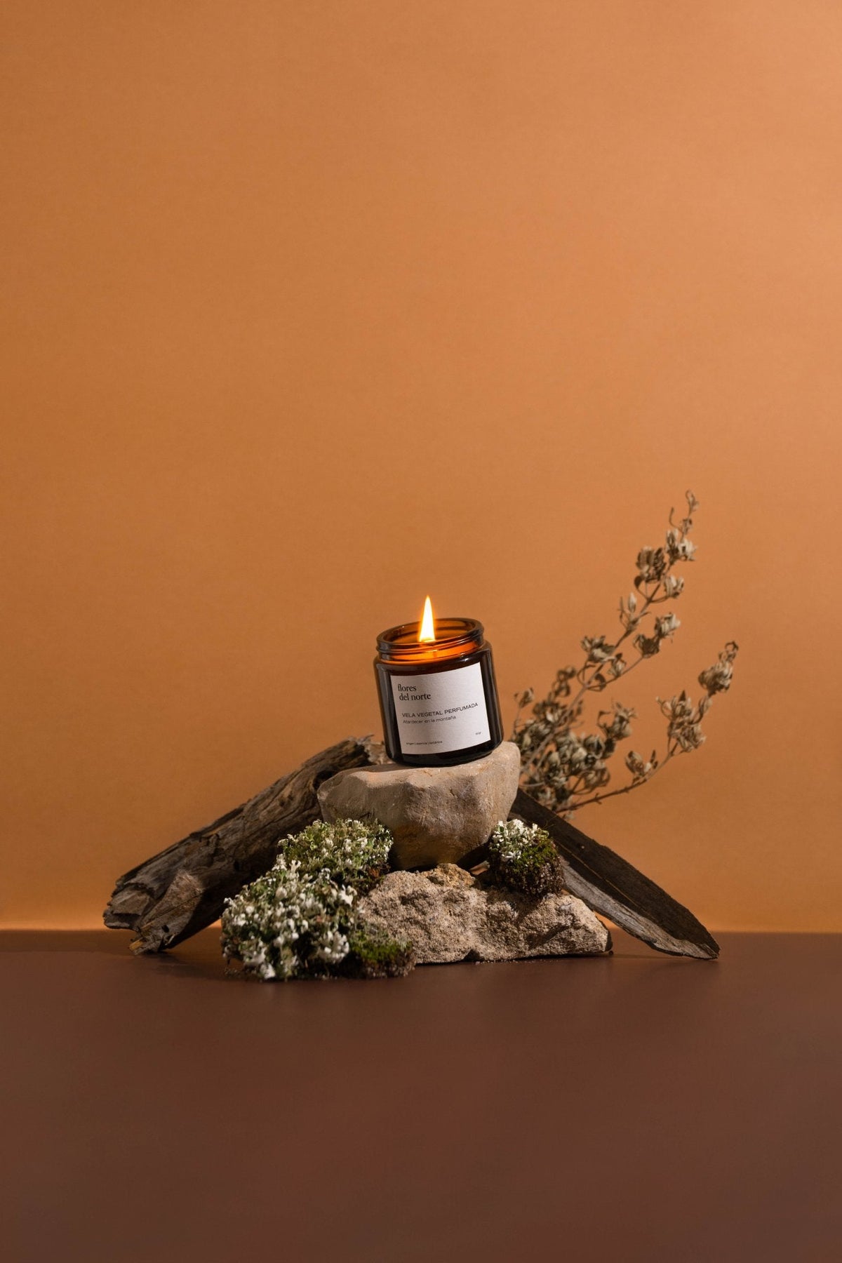 Vela vegetal Atardecer en la montaña - Nasei