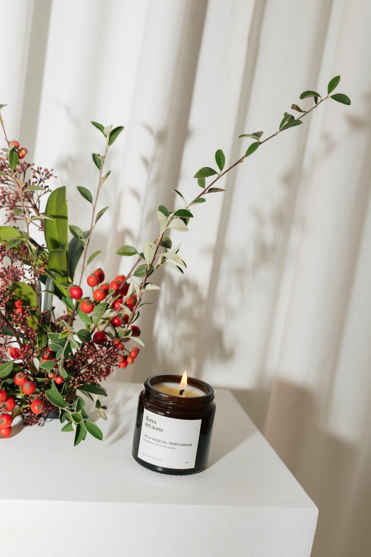 Vela vegetal Atardecer en la montaña - Nasei