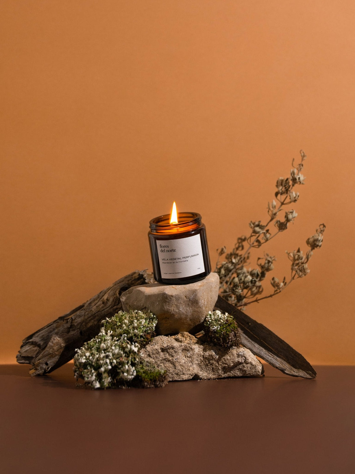 Vela vegetal Atardecer en la montaña